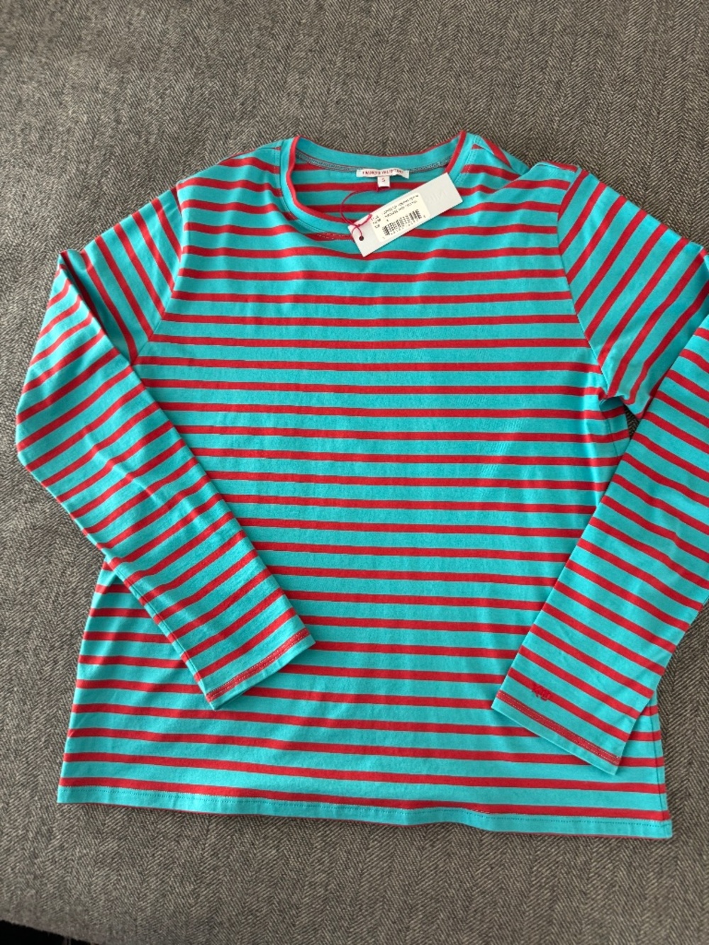 NWT, FRANCES VALENTINE, FAMOUS STRIPE LONG SLEEVE TSHIRT IN PIMA COTTON - Picture 6 of 11